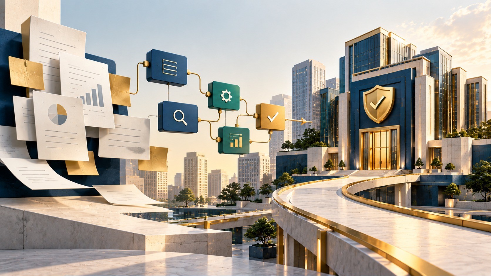 Documents and data flowing through validation steps towards a secure, well-structured organization