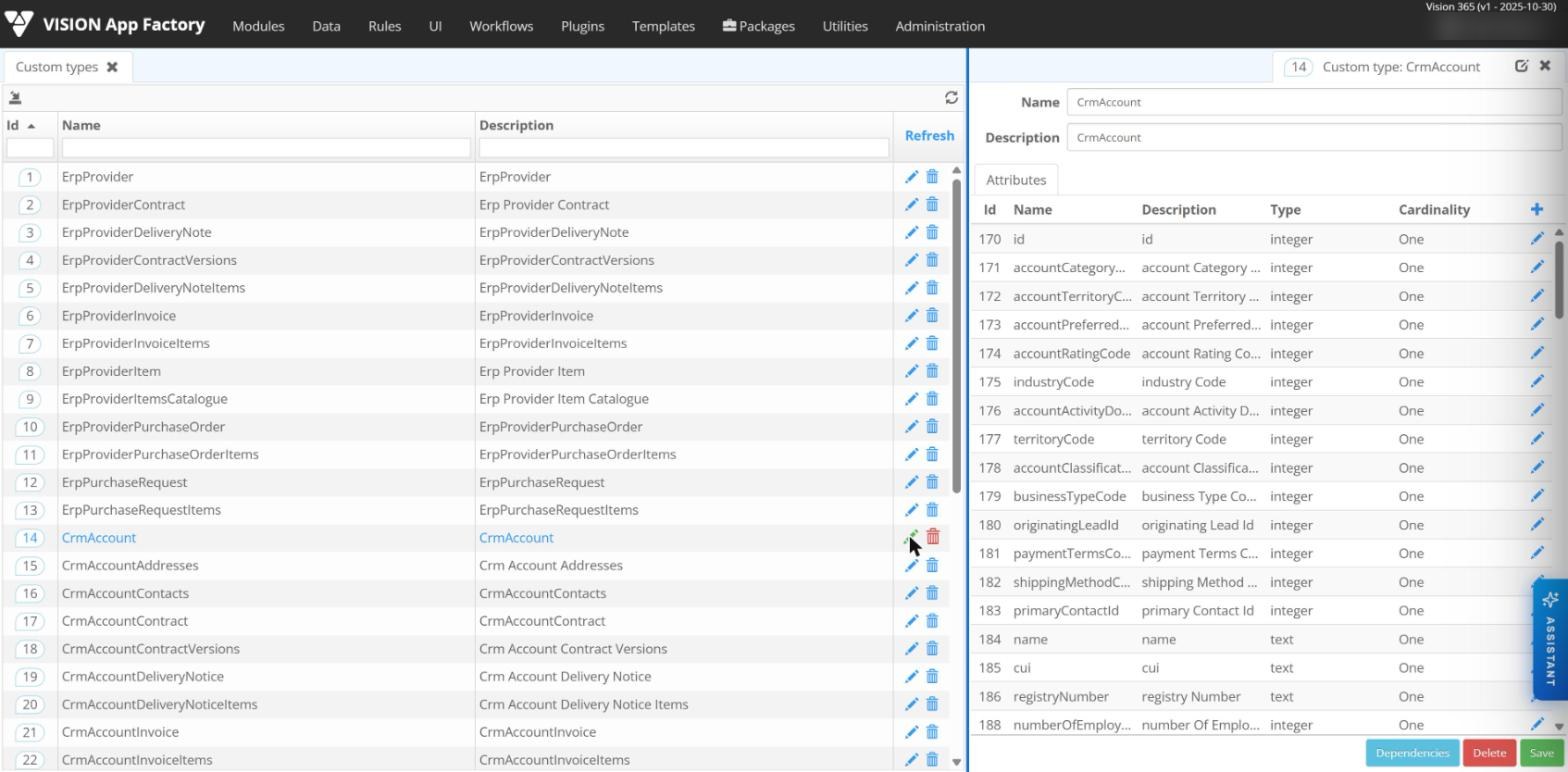 Custom type editor: attributes with type and cardinality