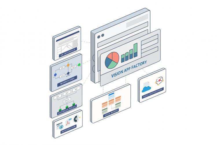 Build complex applications in visual designer, without code
