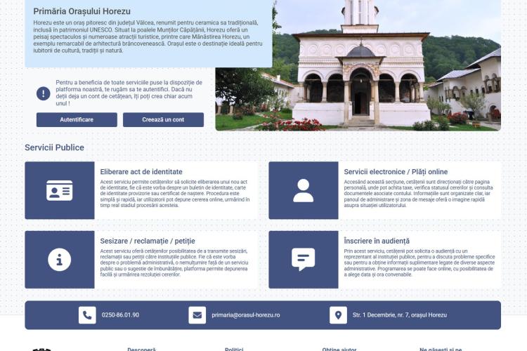 Horezu citizen portal home page