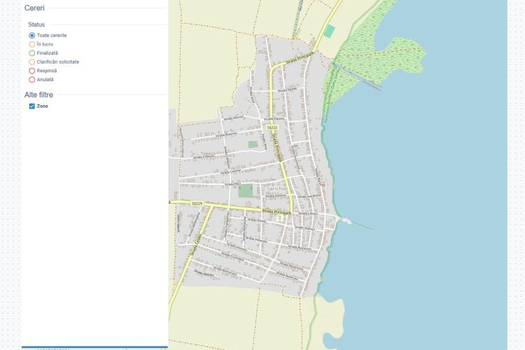 Interactive map in the Sarichioi citizen portal