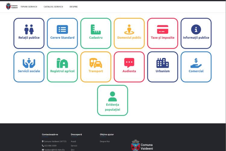 Online services catalogue in the Vaideeni portal