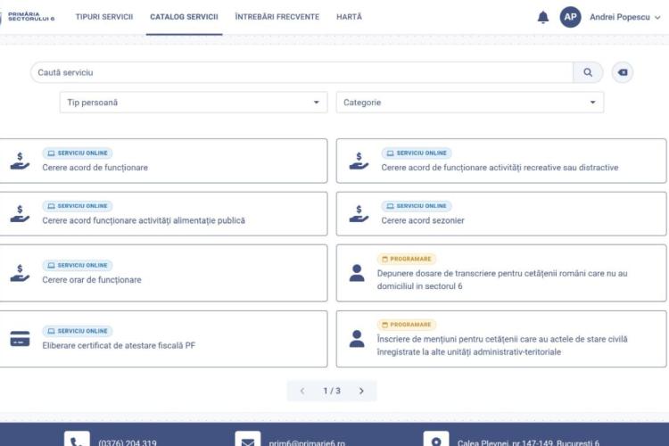 Portal cetățean: catalogul de servicii, online și programări